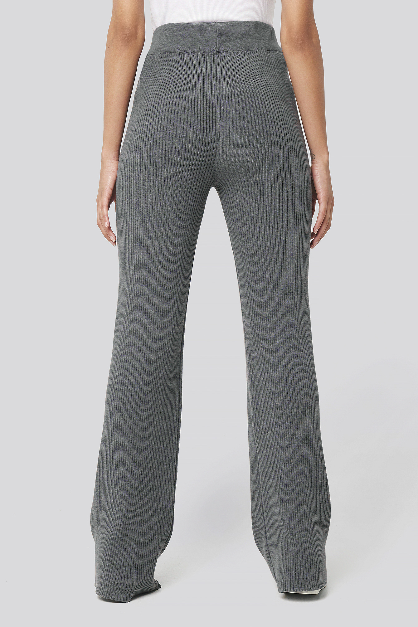 XLE THE LABEL Greg Rib Knitted Pants Grey