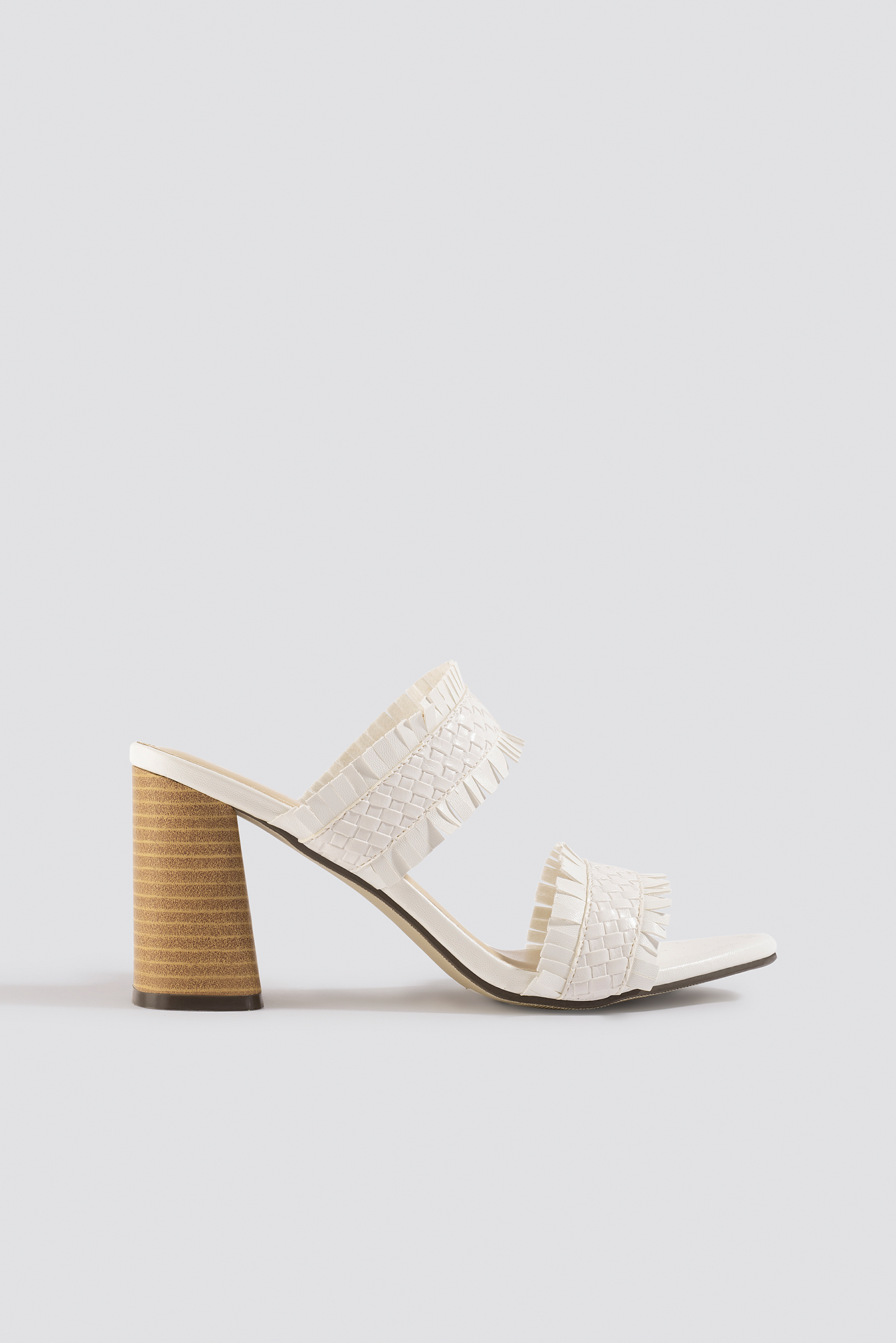 Parr Fringe Mules White