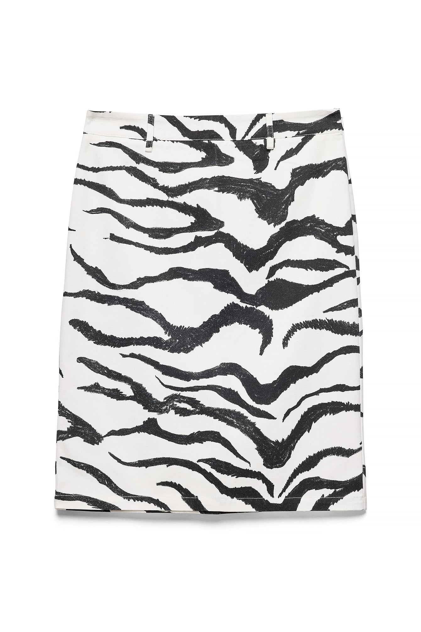 Zebra Zebra Printed Mid Waist Skirt