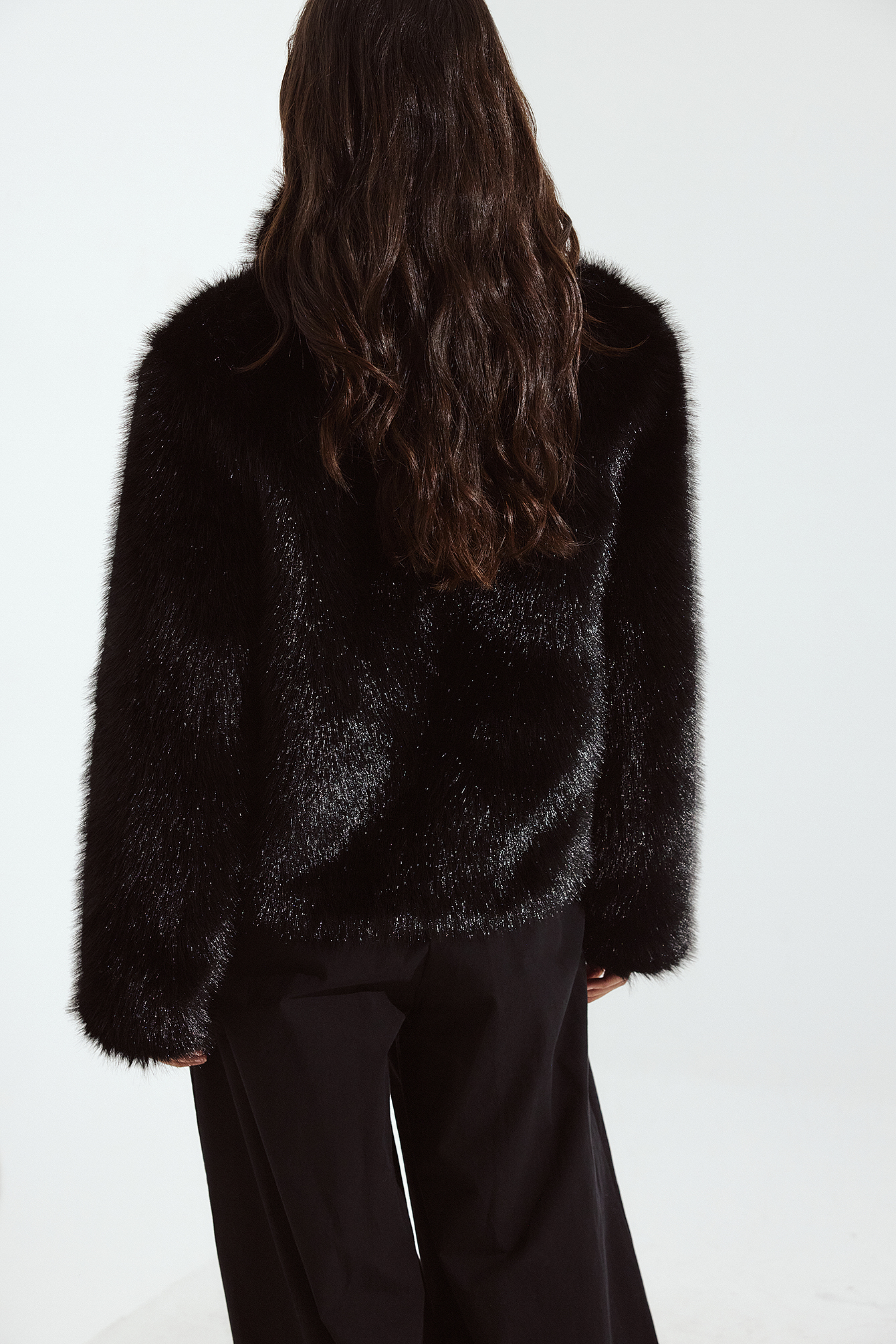 NA-KD Zip Detail Faux Fur Jacket - Faux Fur Jackets & Coats - Black - EU 36 - NA-KD / NAKD
