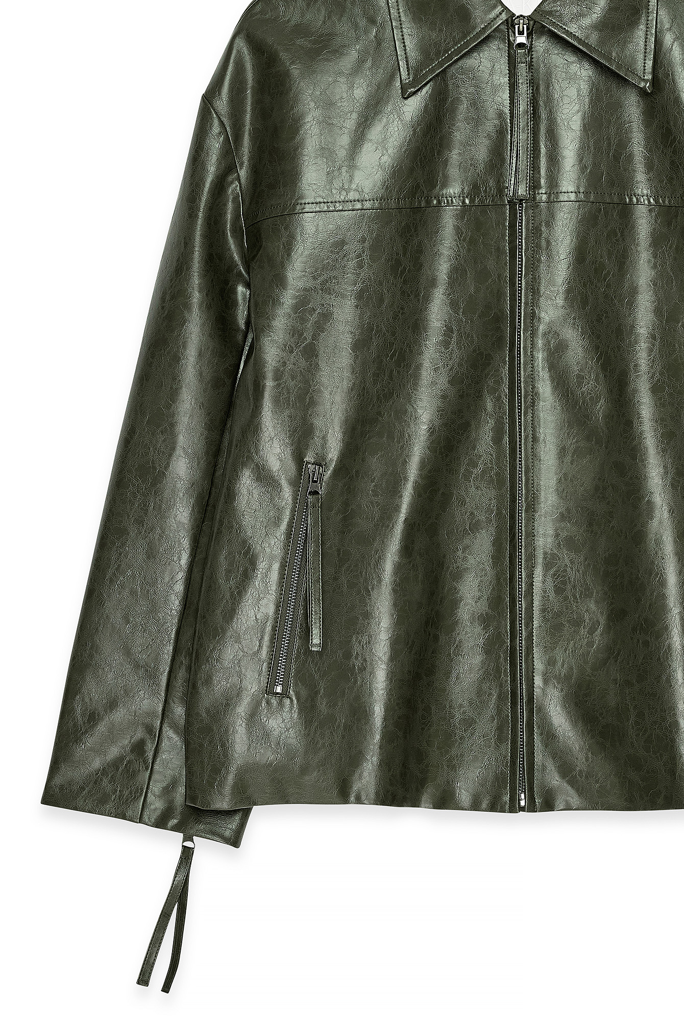 Zip Detail Faux Leather Jacket Black | NA-KD