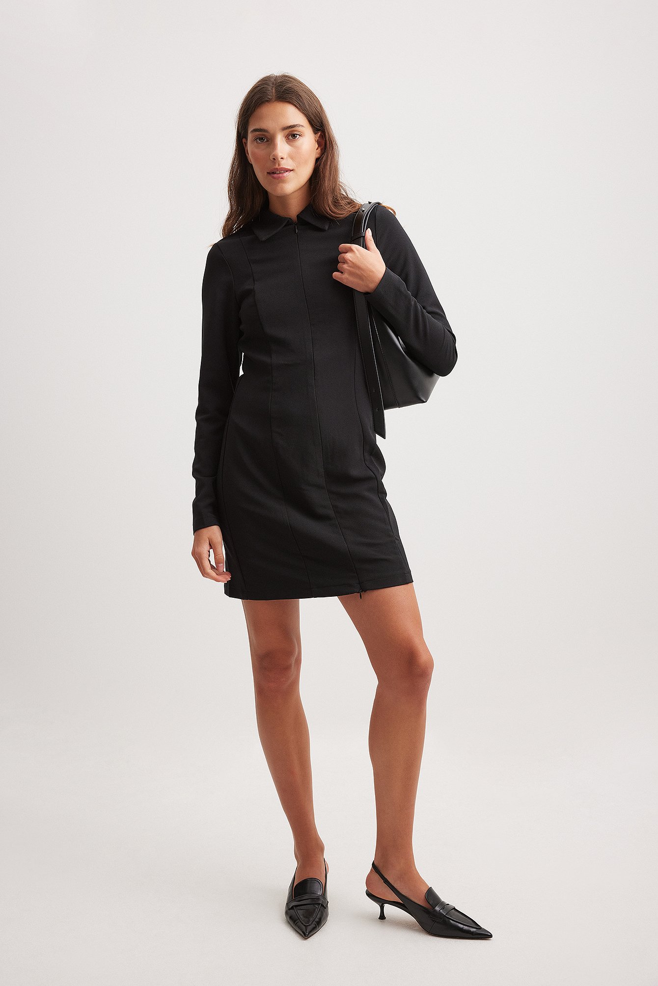 Mini-jurk met rits Zwart NA-KD