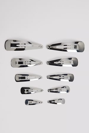 Silver 10-pack haarclips