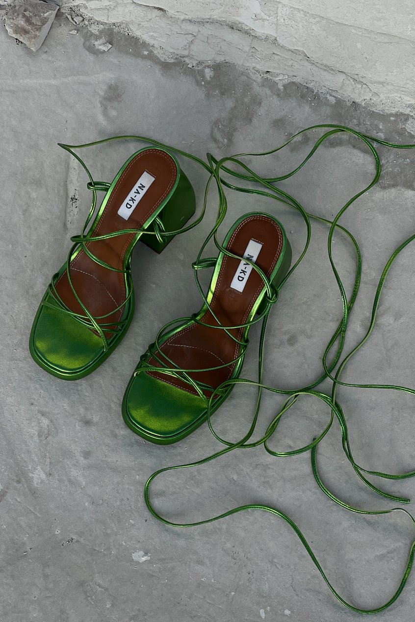 Chaussures Sandales à talons | Chaussures rétro à talons épais et lanières - OL49371