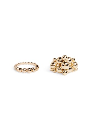 Gold 2-pack Bubble Chunk Rings
