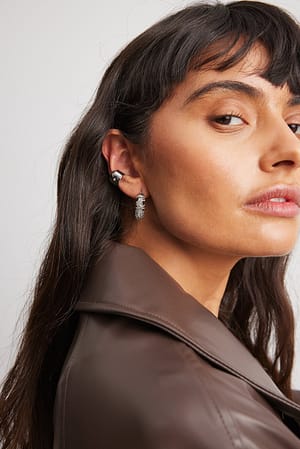 Silver 2-pack Sparkling Earrings