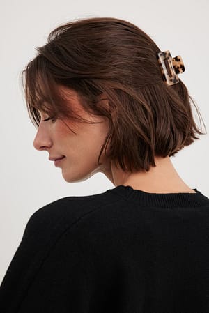 Black/Brown Quadratische Mini-Haarspange