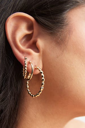 Gold 3-pack Mixed Hoops Earrings
