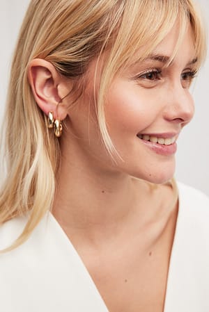 Gold 3-Pack Chunky Hoop Earrings