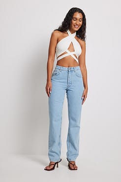 Crossover strap top outfit