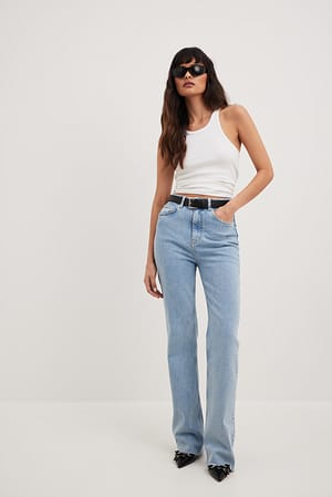Flared High Waist Jeans Outfit.