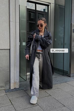 Dark Grey Removable Lining Trench Coat