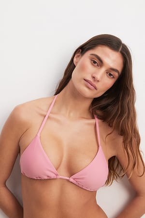 Pink Gepolstertes Triangel-Bikini-Oberteil