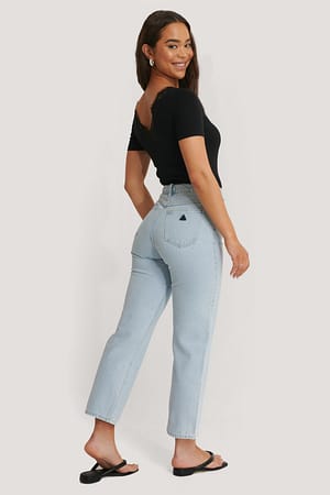 Bleached Stone Rechte jeans met hoge taille