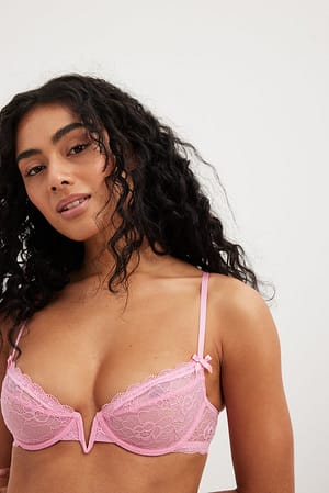 Pink All Lace Wire Bra