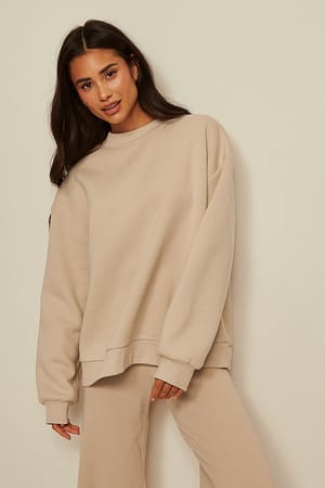 Beige/Brown Oversized Sweatshirt