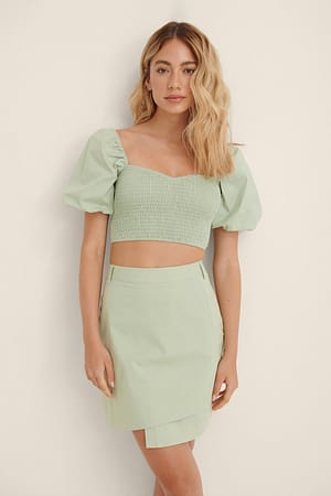 Green Uneven Skirt