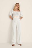 White Wide Trousers