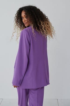 Marked Shoulder Oversized Blazer Purple | NA-KD