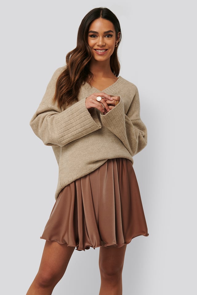 Pliseerattu Minihame Dusty Dark Pink