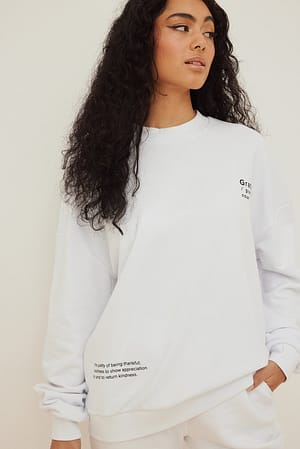 White Printed Sweater
