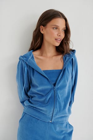 Blue Velour hoodie