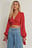 Balloon Sleeve Cropped Top
