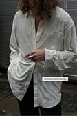 Offwhite Oversized skjorte i fløyel