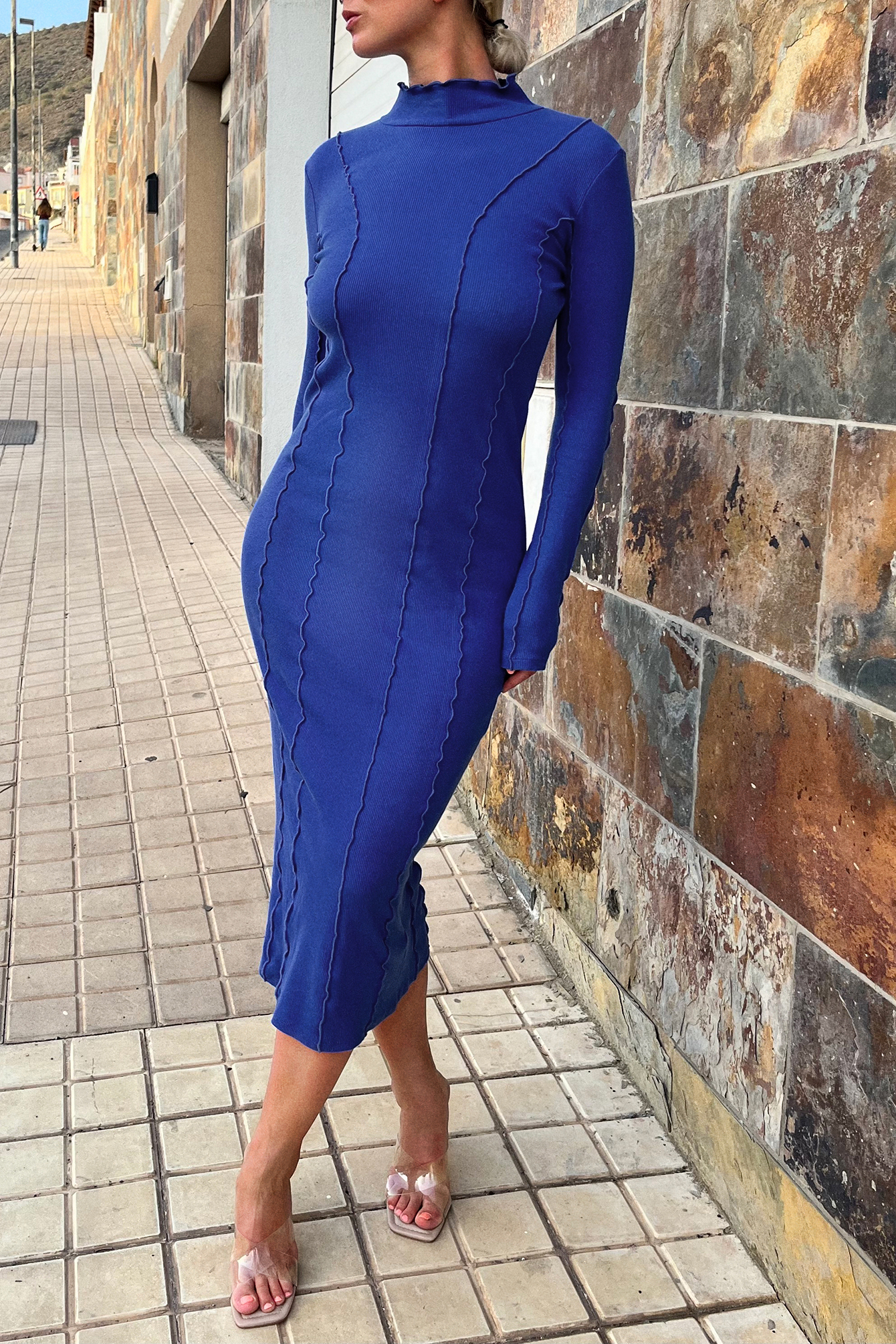 skin fit dress long