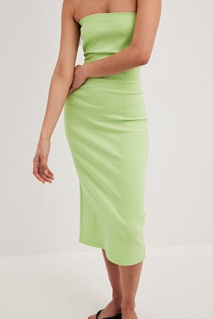 Green Bandeau bodycon-kjole