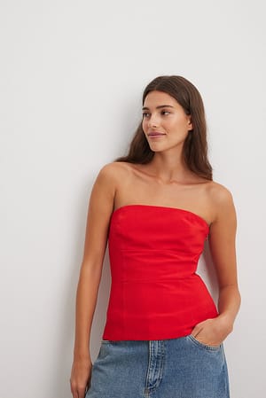 Red Top bandeau gorsetowy