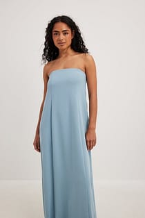 Bandeau Maxi Dress Blue | NA-KD