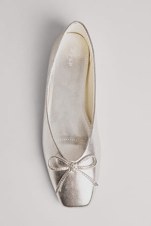 Micro Suede Bow Ballerinas