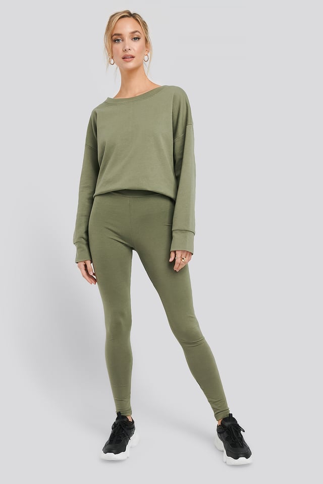 Basic Highwaist Leggings Khaki