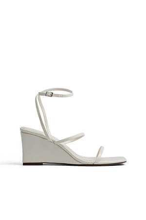 Offwhite Basic Strappy Wedge Heels