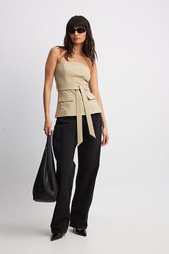 Belted Big Pocket Suit Top  Outfit