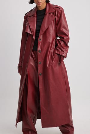 Pomegranate Trench en similicuir