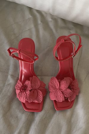 Pink Big Blossom Detail Heels