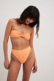 Orange Bandeau-bikinitop met grote knoop