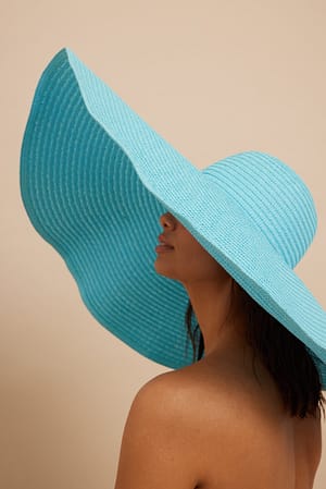 Turquoise Słomkowy kapelusz