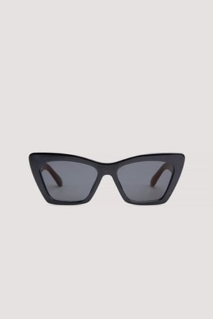 Black Große quadratische Sonnenbrille