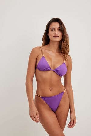 Noa Micro Satin Bikini Top in Lilac