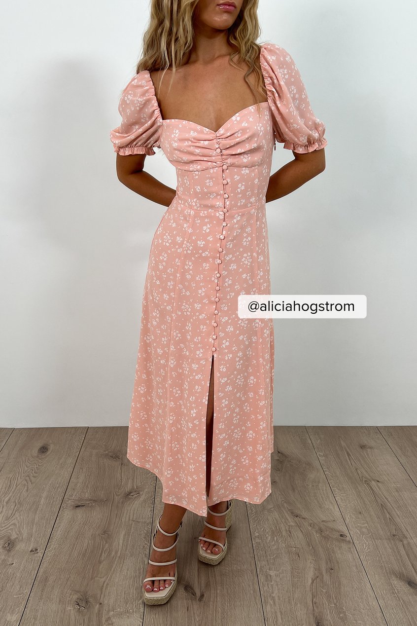 Kleider Kleider für Hochzeitsgäste | Chiffon Buttoned Front Midi Dress - WM85934