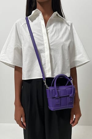 Purple Mini borsa boxy con motivo a intreccio