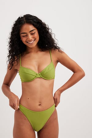 Green Braid Detail Bikini Top
