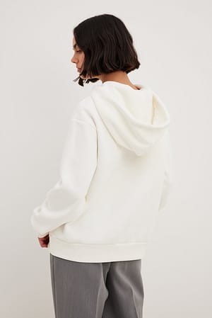 Offwhite Oversize hoodie med borstad yta