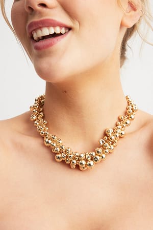 Gold Bubble Chunk Necklace