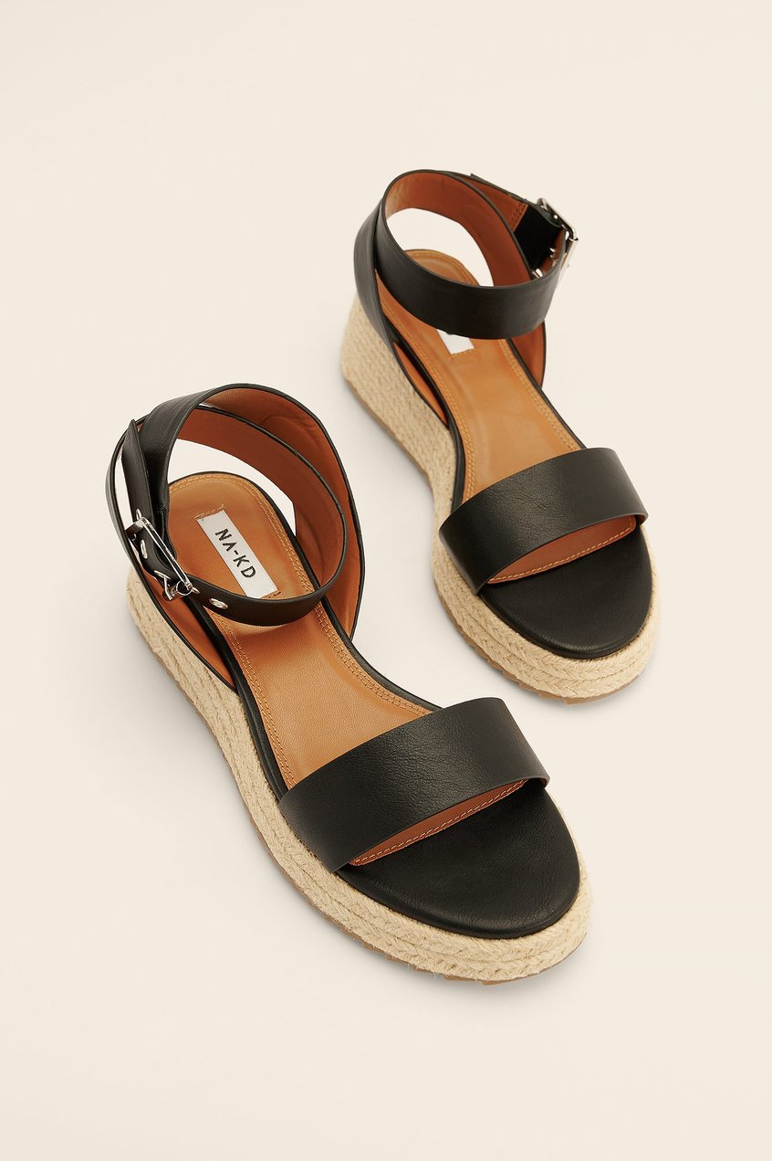 Chaussures Sandales plates | Sandales À Semelle De Jute À Boucle - NK05257