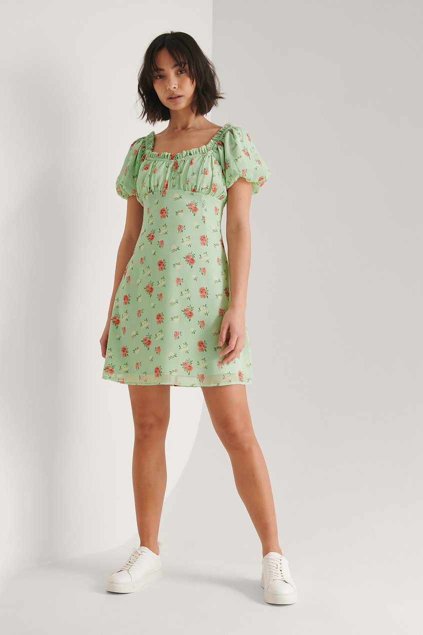 Kleider Print Kleid | Midikleid Mit Rüschendetail - XM87069