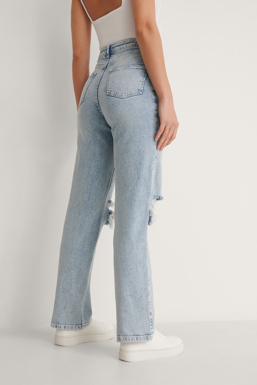 Jeans Jeans mit geradem Bein | Organische gerippte Denim-Jeans mit geradem Bein - DN80117